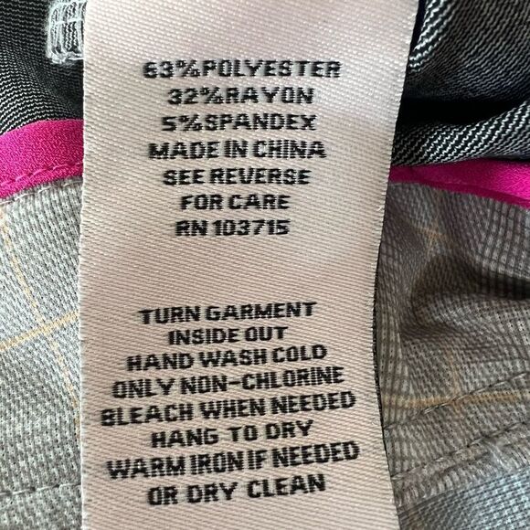 Nanette Lepore pull on grey white checkered ankle pants academia professional - Picture 8 of 16